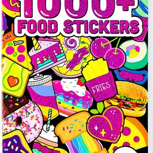 1000+ Nalepke za hrano za otroke - Barvite & luštne nalepke za hrano Album za prenosnike, prtljage, revije, zvezki & voščilnice, 40-stranska nalepka Knjiga za otroke starosti 6 in več