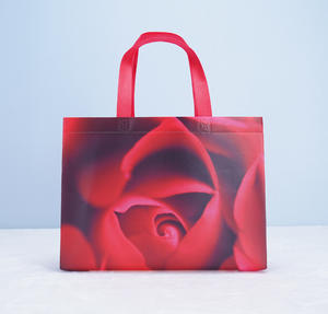 Rose printing pp laminated  non woven shopping bag for fashion items packing 