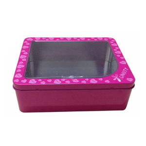 Pink Perfume Gift Tin Box With Window