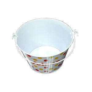 Tin Pail With Wire Handle Metal Bucket Tin