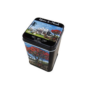 Square Tea Tin With Double Lid