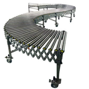 Flexible conveyor with steel roller