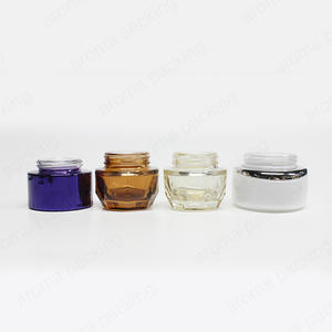White Purple Amber Clear Round Luxury Glass Cream Jar With Screw Lid