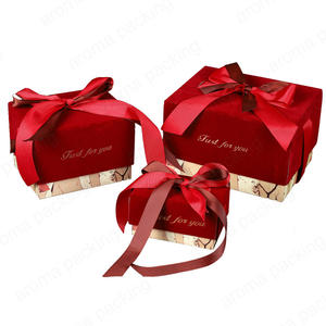 Luxury Red Velvet And Red Ribbon For Paper Boxes For Gifts Packaging For Gift Giving