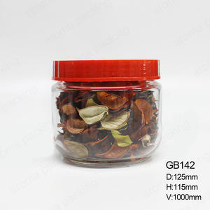 Free Sample Round Square 800ml 1000ml Clear Glass Storage Jar With Custom Lid