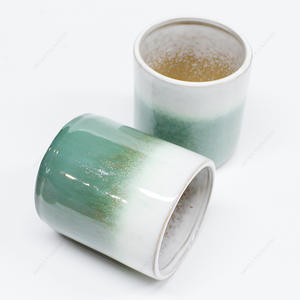 Wholesale Gradient Spray Color Ceramic Candle Jar For Candle Making