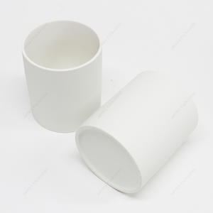 Wholesale White Matte Round Bottom Ceramic Candle Jar For Candle Making