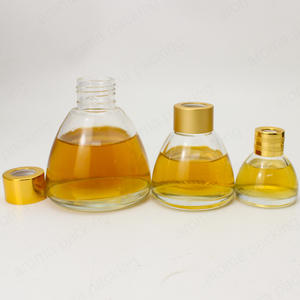 High Quality Round Bottom 20ml 70ml 140ml Glass Diffuser Bottle With Metal Lid