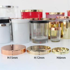 Hot Sale Custom Size Rose Gold Electroplated Zinc Alloy Lid For Candle Jar