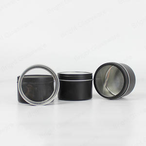 Free Sample Black 6oz 8oz 10oz Round Tinplate Jar With Lid For Storage