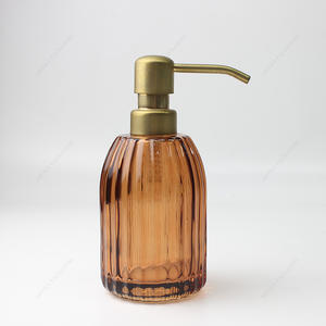 Free Sample 74*120mm Round Amber PET Lotion Bottle With Metal Pump