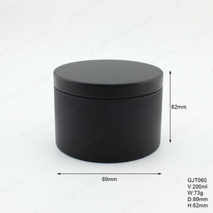 Round Matte Black Tinplate Jar 7oz 200ml 89*62mm GJT062 With Lid For Candle
