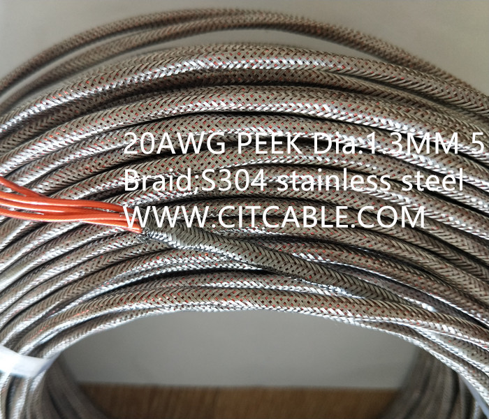 Multi-core PEEK screened Jacket cable,Multi core PEEK screened Jacket cable,Military PEEK cable,High temperature PEEK cable,PEEK Thermocouple wire,Nuclear Power PEEK CABLE