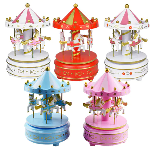 Merry-go-round music box children's creative toys music box cake baking ornaments Christmas decoration birthday gift music box
