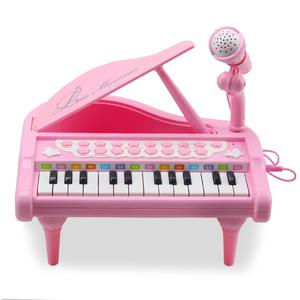 Kids Electronic Keyboard Piano Plastic Toy Musical Instrument With Microphone