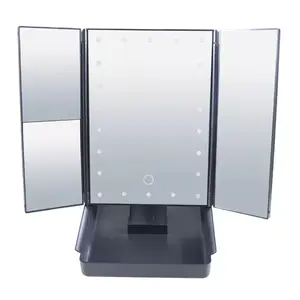 Turnover Stand Dressing Table Folding LED Makeup Mirror 