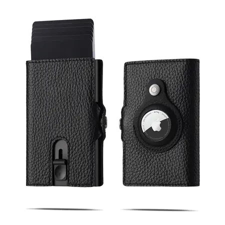 FD05S-1 Genuine Leather RFID Wallet With Airtag Slot