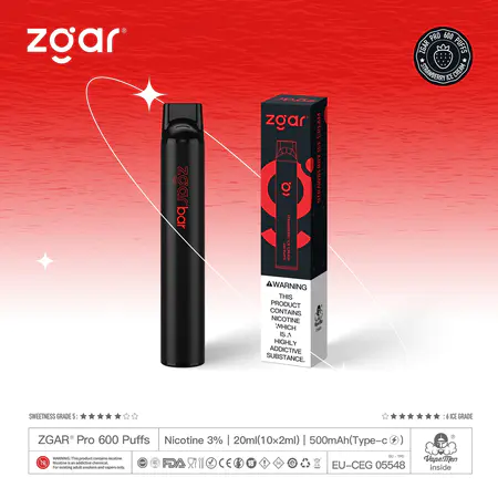 ZGAR 600 Strawberry Lce Cream | Delicious Vape Producer