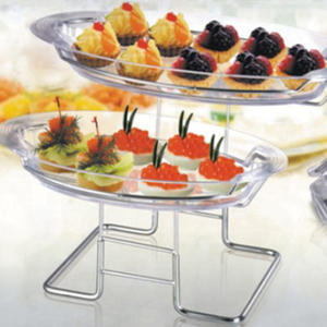 high quality 2-Tier Blossom Dessert Tray-cake stand wedding plastic tray