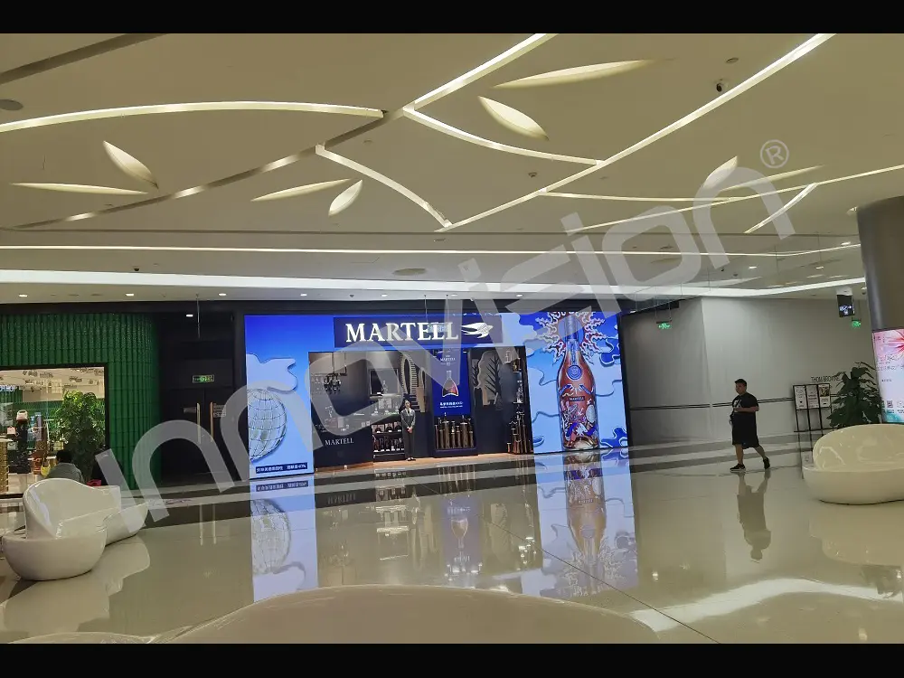 P1.5 led indoor screen customer tailor design display installed in Duty Free Shop in Haikou China