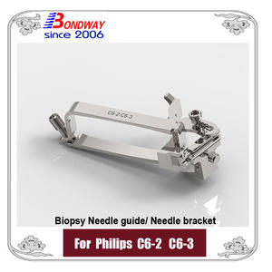 Biopsy needle guide for Philips convex transducer C6-2 C6-3, needle bracket