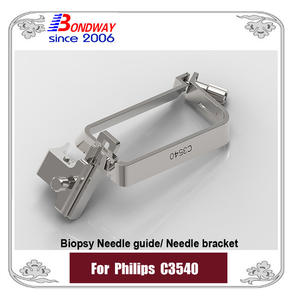 Biopsy needle guide for Philips convex transducer C3540, needle bracket