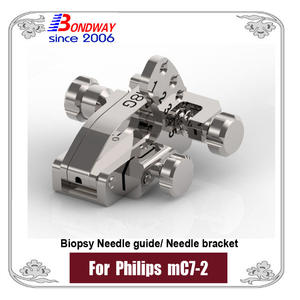 Biopsy needle guide for Philips micro-convex transducer mC7-2, needle bracket