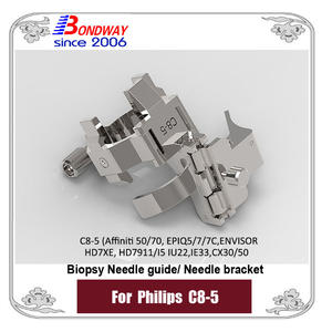 Philips micro-convex transducer C8-5, biopsy needle guide, needle bracket