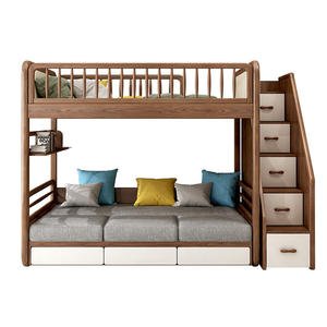 Space Saving Kids Twin Loft Bunk Bed With Desk And Stairs
