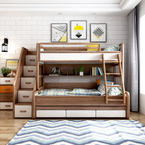 Triple Bunk Beds Modern Kids Solid Wood Bunk Bed