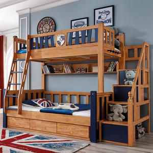 Wooden Kids Bunk Bed Children Double Bunk Bed Cheap Bed Wholesale