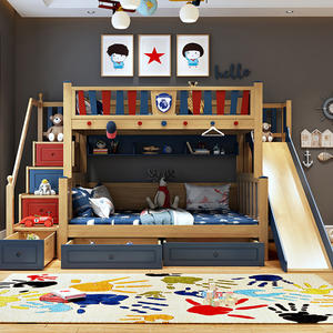 Children Bunk Bed With Slide Bedroom Furniture Bed Set
