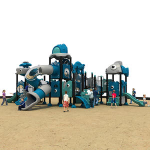 Hot selling big plastic slides Ocean Theme outdoor playground factory