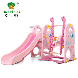 Wholesale high quality kids plastic slide and swing set on sale