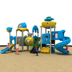 high quality Sea Theme Kids Outdoor Equipment Three Slide Playground brand