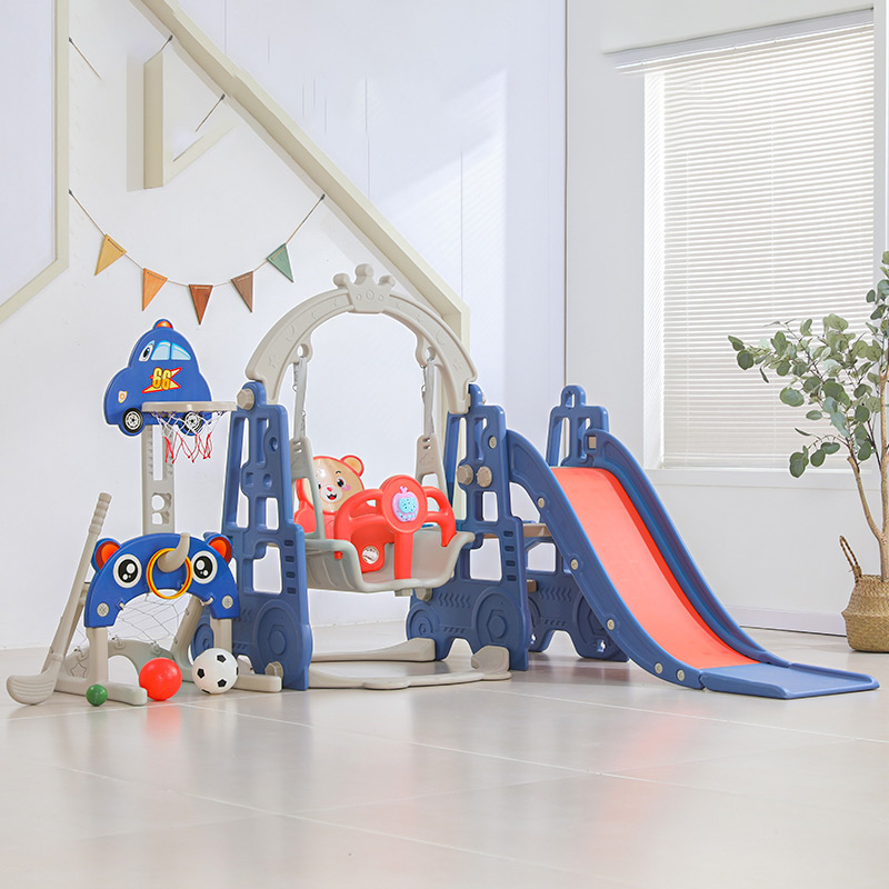 Wholesale high quality kids plastic indoor slide and swing set on sale