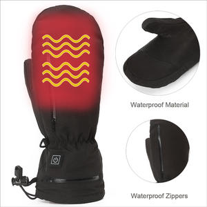 heated glove | 7.4V Electric Rechargeable Battery Powered Ski Full Finger Gloves Heated Mitten for Snowboarding
