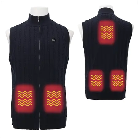 5V 7.4V Crewneck Fleece Cashmere Knit Battery Powered Sweater Heated Vest