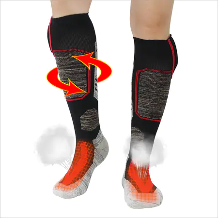 Rechargeable battery electric heated socks for outdoor sport