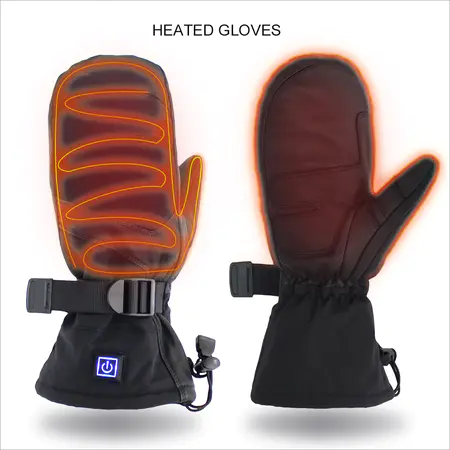 Unisex Heated Skiing Mitten Touch Screen Heated Gloves for Snowboarding