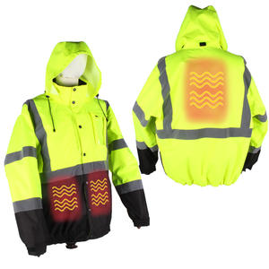 High Visibility Safe Windbreaker Water Resistant Heated Laborer Jacket