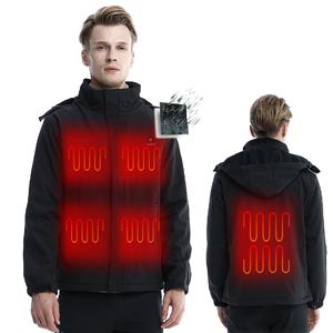 Casual Wearing And Sporting Warm Soft Fleece Electric Heated Coat Mens Jacket
