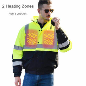 Safety High Visibility Windbreaker Water Resistant Heated Laborer Jacket