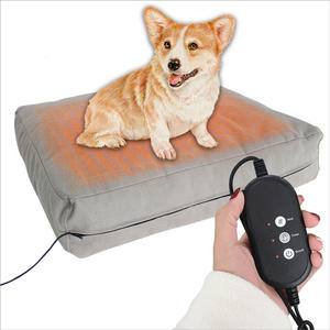 Heated pet bed with temperature control heating pad