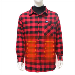 5V USB Men's Long Sleeve Heated Flannel Checkered Shirt
