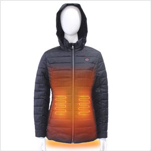 Battery Powered 5V 7.4V Puffer Heated Jacket With Hoodie For Women