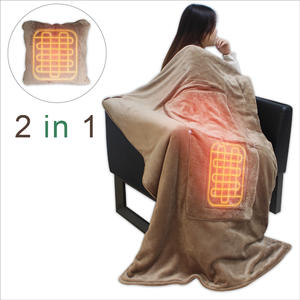 2 in 1 Travel Heated Pillow blanket 2 in 1 Heated Pillow