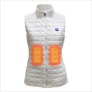 Women's White Heated Vest Winter Warm USB Rechargeable Battery Heated Vest Coat