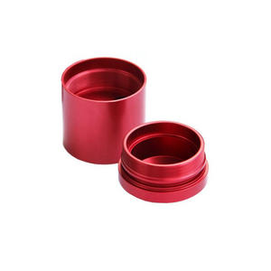 CNC machinery parts with red anodizing