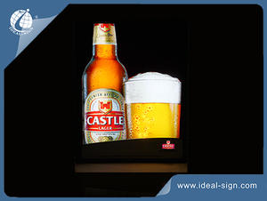 CASTLE Beer Dynamic Acrylic Indoor Led Light Box For Advertising